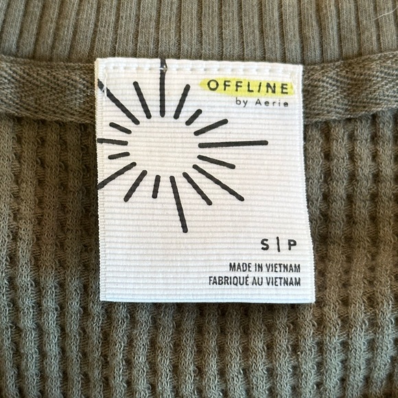 Offline x Aerie | Wow! Oversized Waffle T-Shirt, Sage Green, Size S - Picture 4 of 8